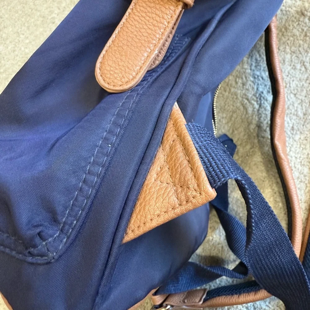 Tommy Bahama Navy and Brown Men's Backpack